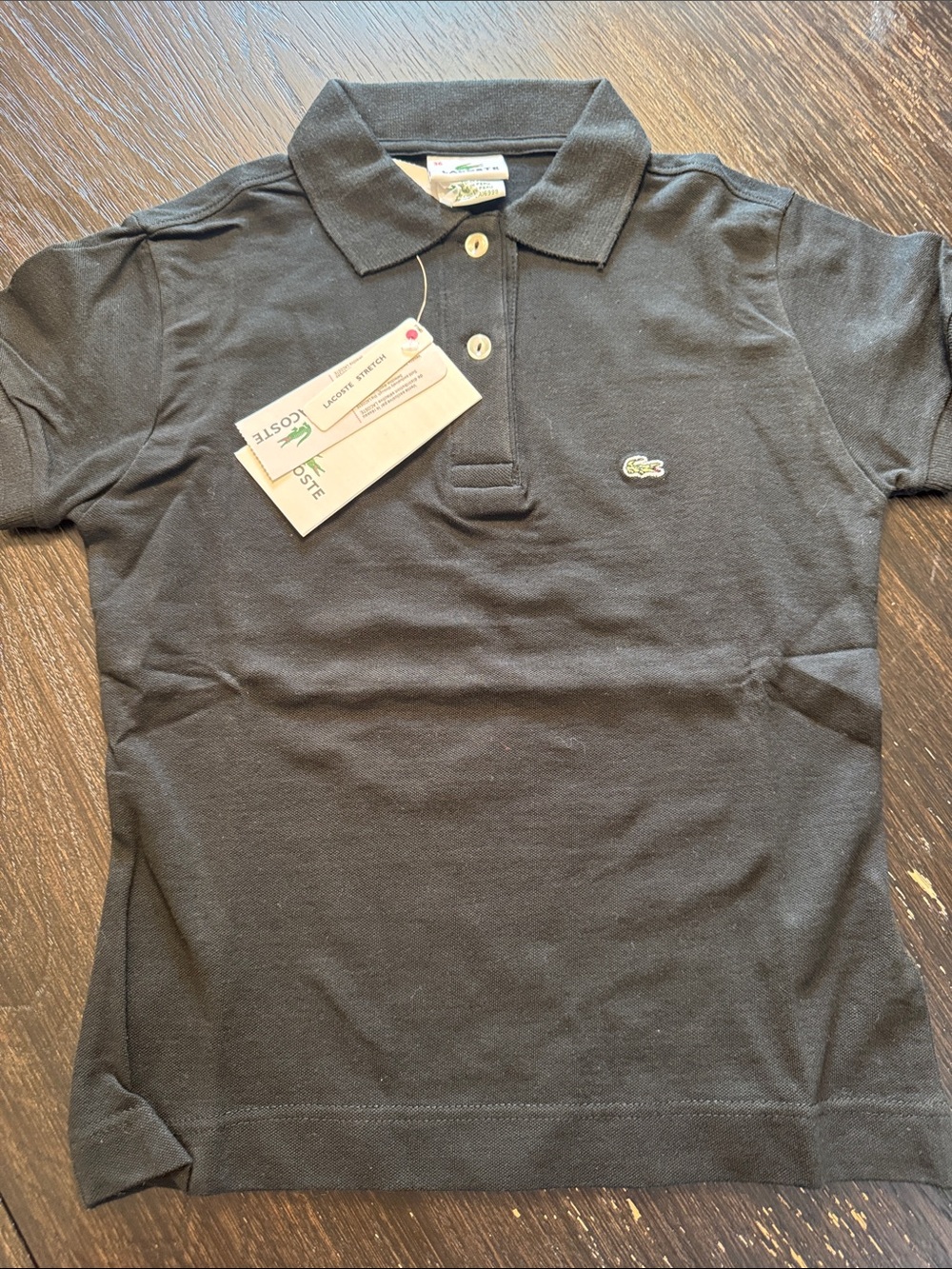 Lacoste Black Women's Button-Down Polo Top